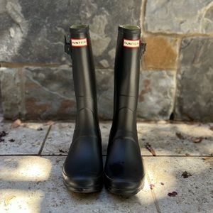 Black Matte Hunter Tall Rainboots